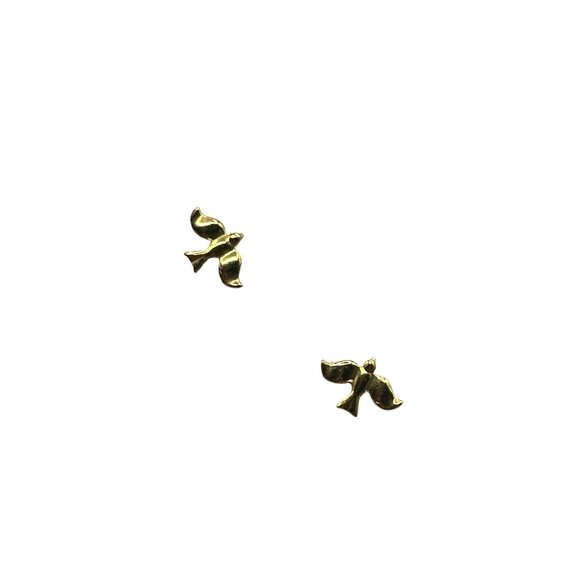 Tiny Dove Earrings Gold Tone Pierced Studs Small Birds Earrings Dainty Jewelry - Picture 1 of 6